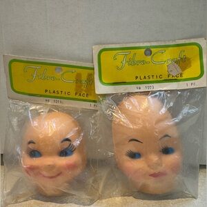 Vintage Plastic Face Doll Heads